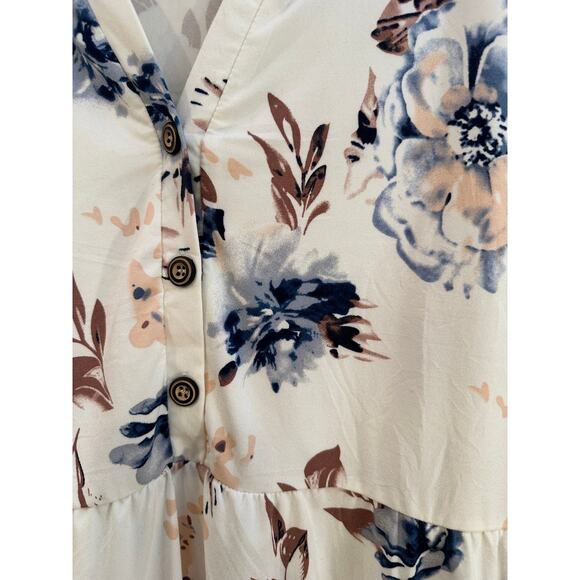 Unbranded White Floral Button Front Babydoll Tunic Top Women’s 26W Soft Stretchy - Picture 5 of 7